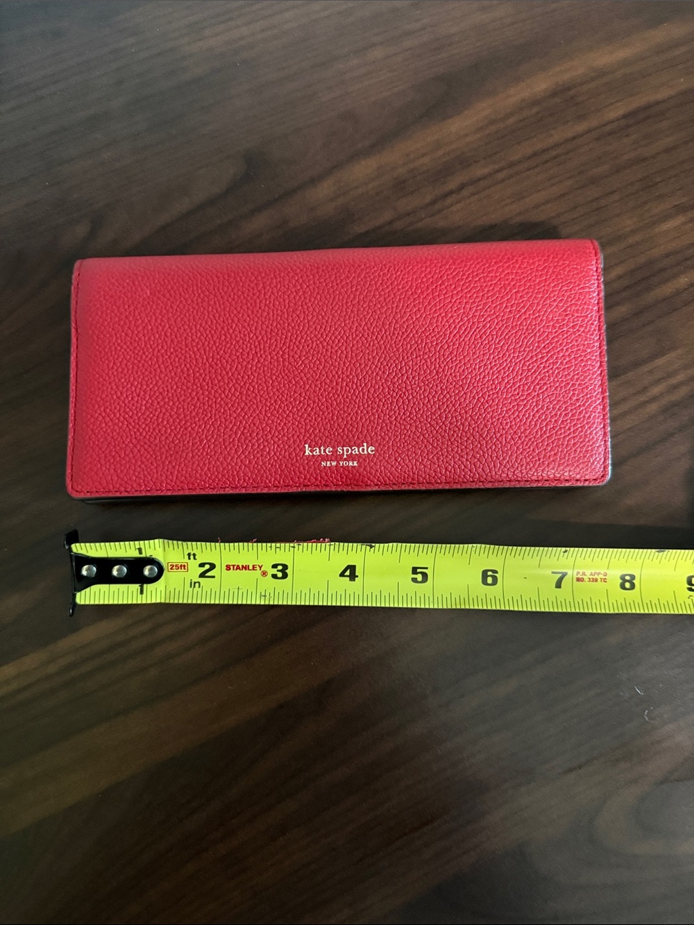 kate spade Red Pebbled Leather Long Wallet